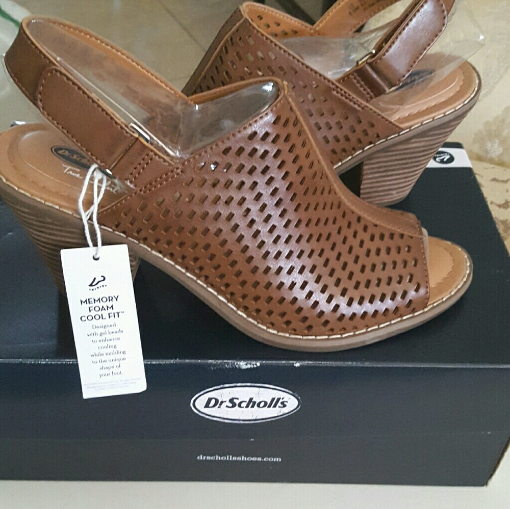 Dr Scholls Leather Stacked Heel Slingback 8.5M